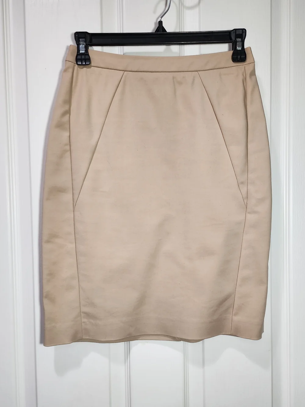 MNG Basics Beige High Waist Fitted Pencil Skirt Size 2